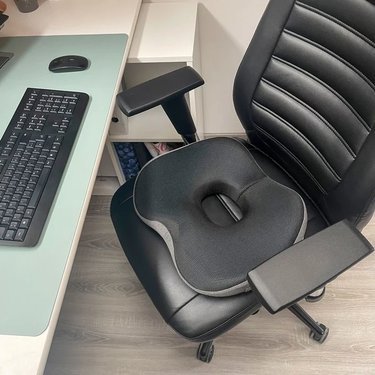 hjh OFFICE Sitzkissen Sitzkissen MEDISIT VI Stoff, Orthopädisches Kissen für ermüdungsfreies Sitzen mit Memory-Effekt – Bild 2