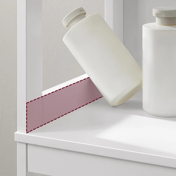 Vasagle Badezimmerschrank mit 2 Schubladen und 3 offene Fächer, MDF, 30 x 30 x 141,5 cm, Weiß – Bild 6