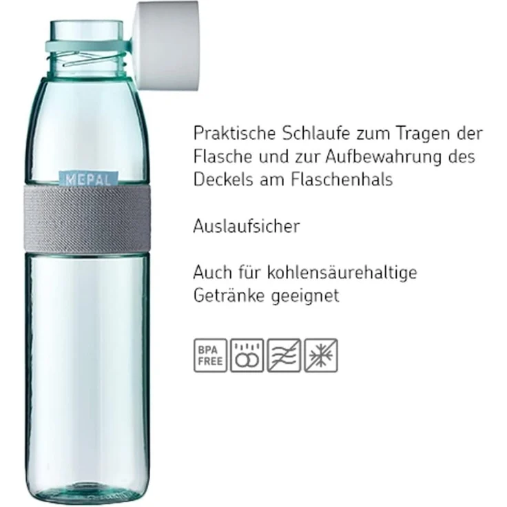Mepal  Take a Break midi + Trinkflasche Ellipse 500 ml  Vivid Blue  Lunchbox mit Trennwand  ideal für Mealprep-kohlensäuregeeignet auslaufsicher  bruchfestes Material, Promotion-Set – Bild 3