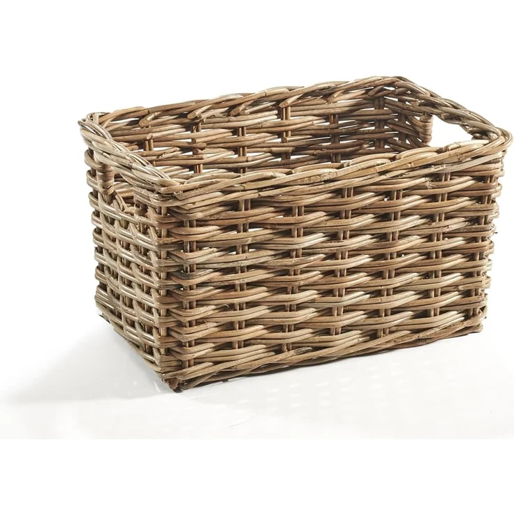 Kobolo Aufbewahrungskorb Regalkorb Rattan kubu mit Grifflöchern – Größe S – Bild 5