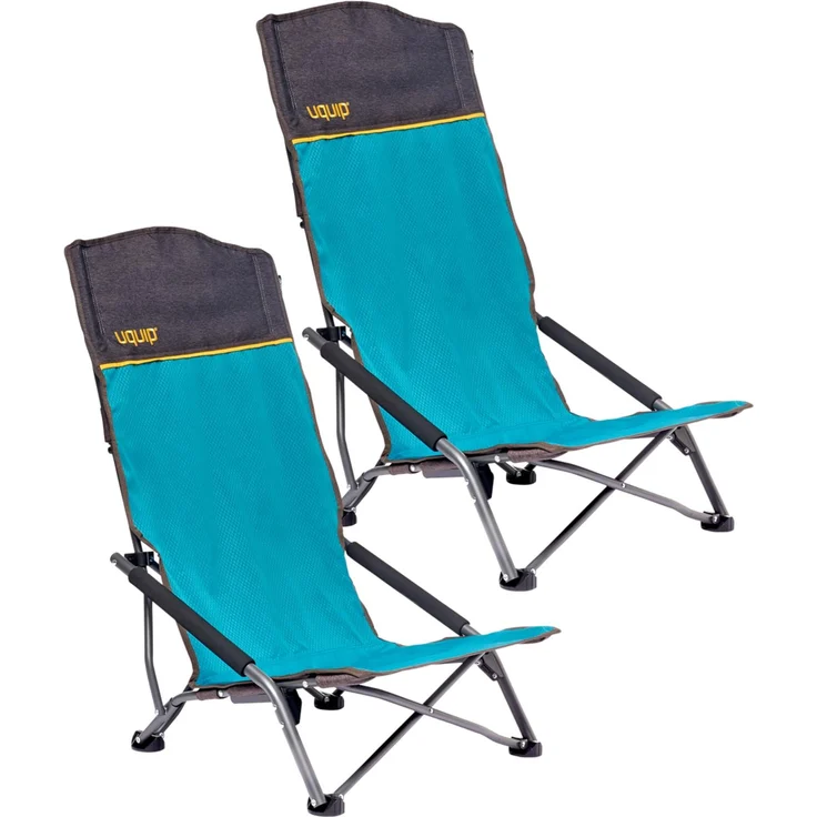 Uquip Strandstuhl Set Mary Petrol I 2 x Faltbarer XL-Campingstuhl mit 120 kg Traglast I kompakte Faltstühle aus Stahl & Polyester I Outdoor-Stuhl für Camping, Strand, Angeln, Garten & Festivals