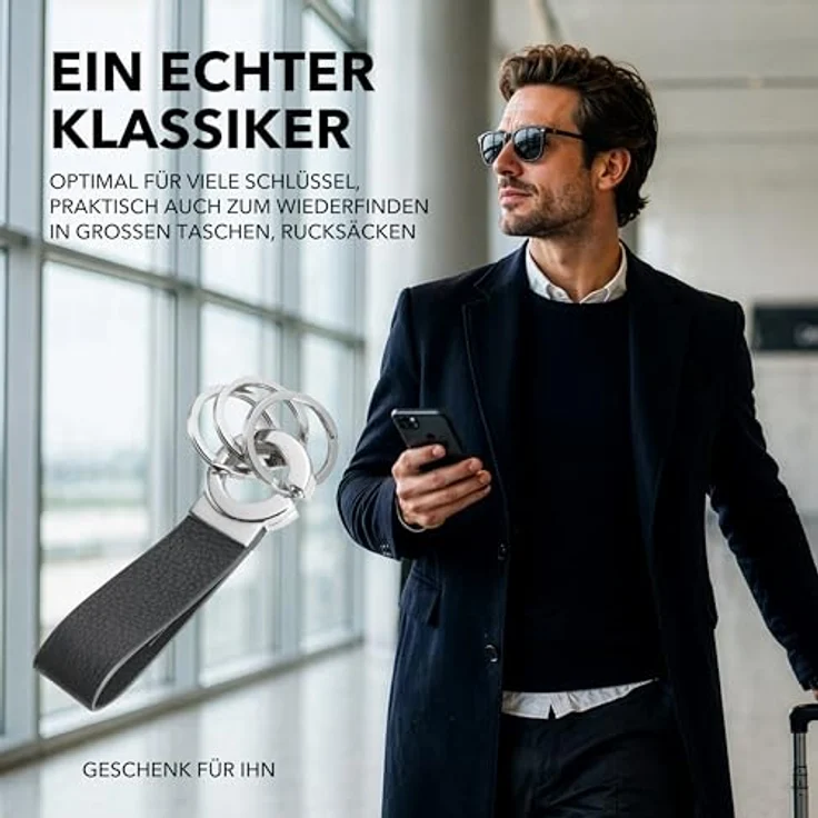 Troika Schlüsselanhänger mit praktischem Klick-Verschluss silber/schwarz – Bild 6