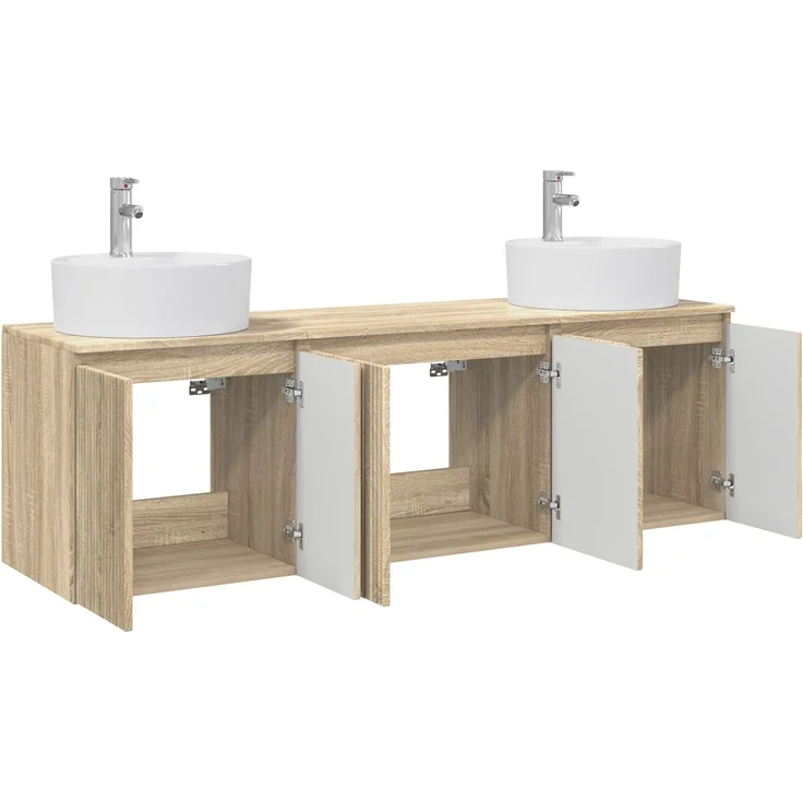 vidaXL Badezimmerschrank-Set 3 stk. Sonoma-Eiche 161,5 x 44,5 x 82 cm 3405669 – Bild 3