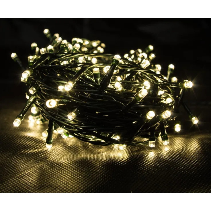 400er LED Lichterkette warmweiß Weihnachten Kabel grün 50m Festliche Beleuchtung