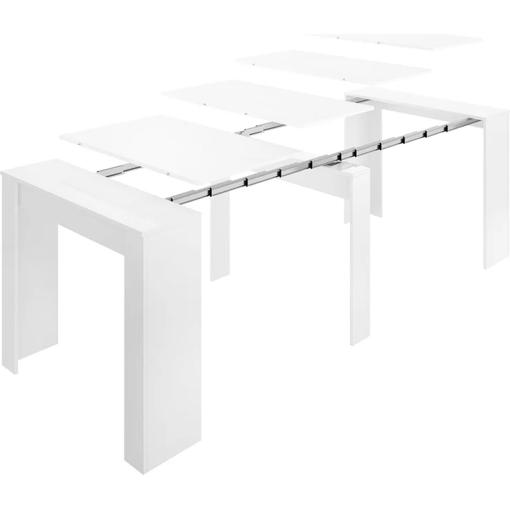 Vente-unique - Konsolentisch ausziehbar für 10 Personen - 4 Verlängerungen - Weiß - ONEGA – Bild 7