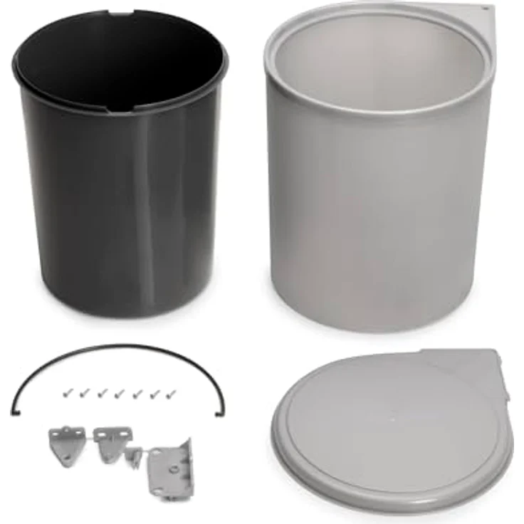 emuca 8035821 Abfalleimer 13 Liter ab 40 cm Schrankbreite, Kunststoff grau – Bild 10