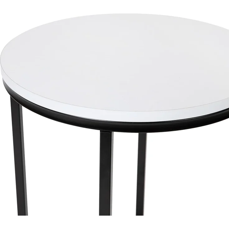 Flash Furniture Wohnzimmer Beistelltisch weiß matt schwarz – Bild 5