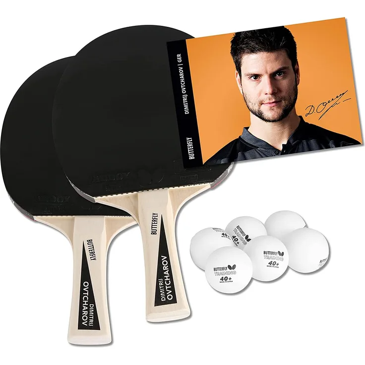 Butterfly Ovtcharov Tischtennisschläger Set 2 Schläger 6 Bälle
