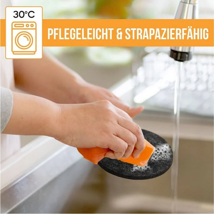 wortek Getränkeuntersetzer Filz-Untersetzer Rund für Gläser 10er Set + Box, Zubehör für Tisch & Gläser, Set, 10-tlg, waschbare Getränke Glasuntersetzer Gläser, Tischuntersetzer Filz 10 cm – Bild 2