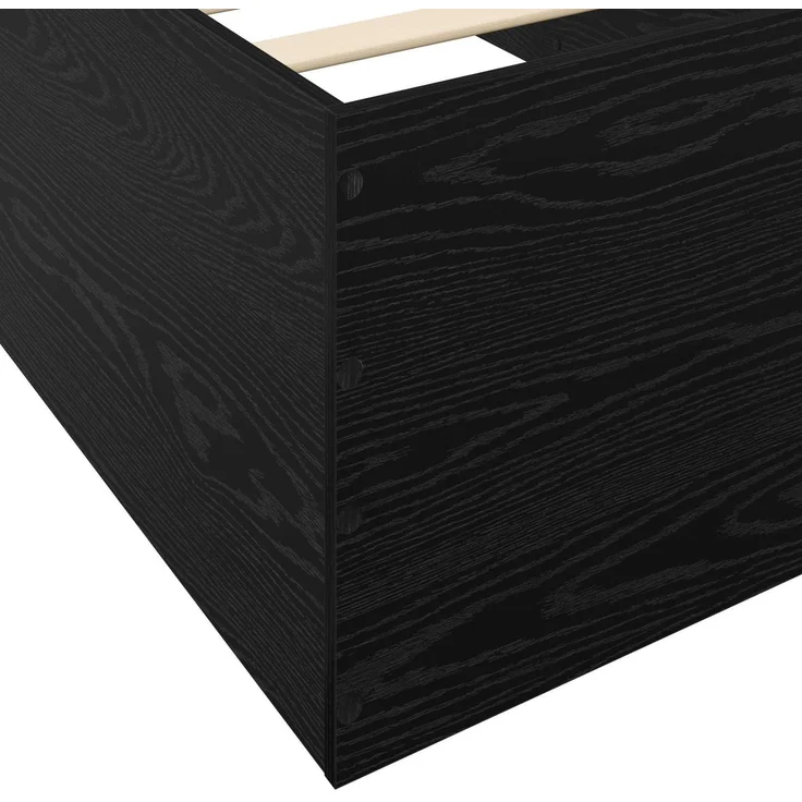 vidaXL Bodenbettgestell Schwarze Eiche 80 x 200 cm Holzwerkstoff 3429539 – Bild 6