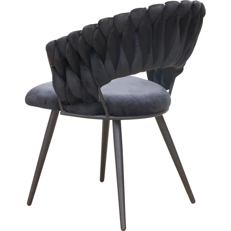 LC Home Esszimmerstuhl »Nancy« Flechtoptik Samt Armlehnstuhl Designerstuhl (Einzelstuhlset, 2 St), Gestell aus Metall – Bild 5