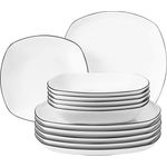 Seltmann Weiden Lido Black Line Tafelservice eckig 12-teilig