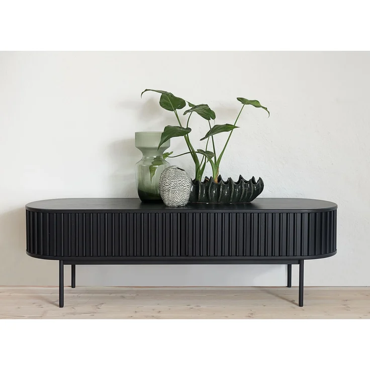 TV-Schrank >Salou< in Schwarz Lackiert - 160x48x45 (BxHxT) – Bild 7