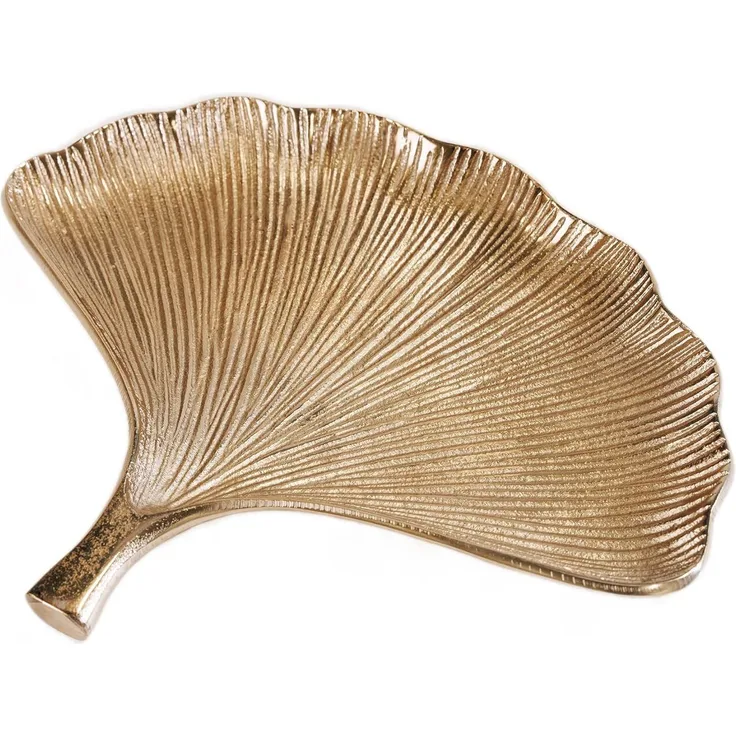 riess-ambiente Dekoschale GINKGO 30cm gold (Set, 3 St), Wohnzimmer · Metall · Obst · Gebäck