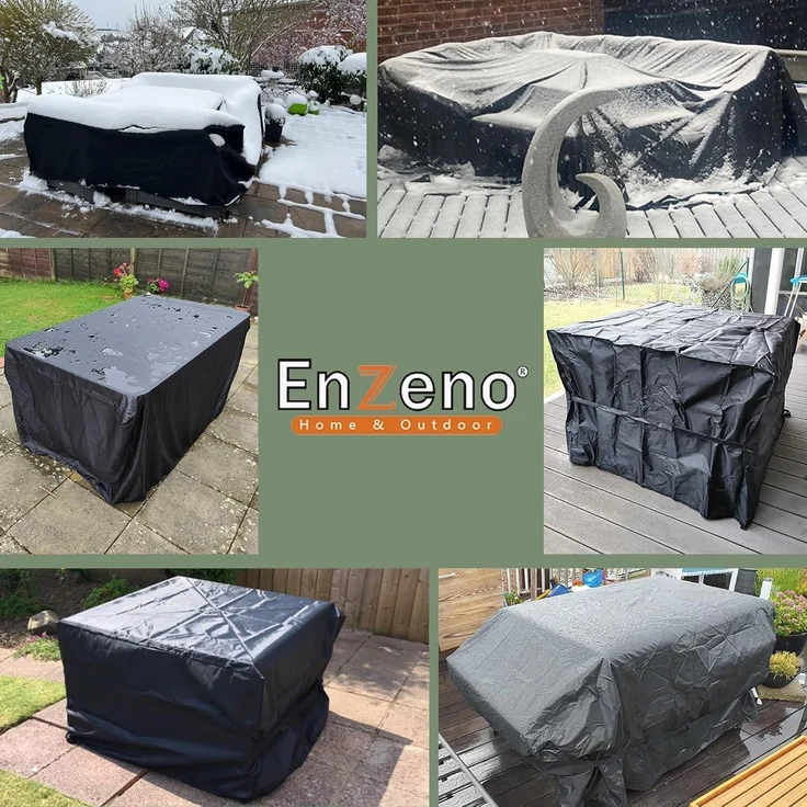 Enzeno Abdeckung Gartenmöbel 242x182cm Wasserdicht Winterfest Loungemöbel – Bild 6