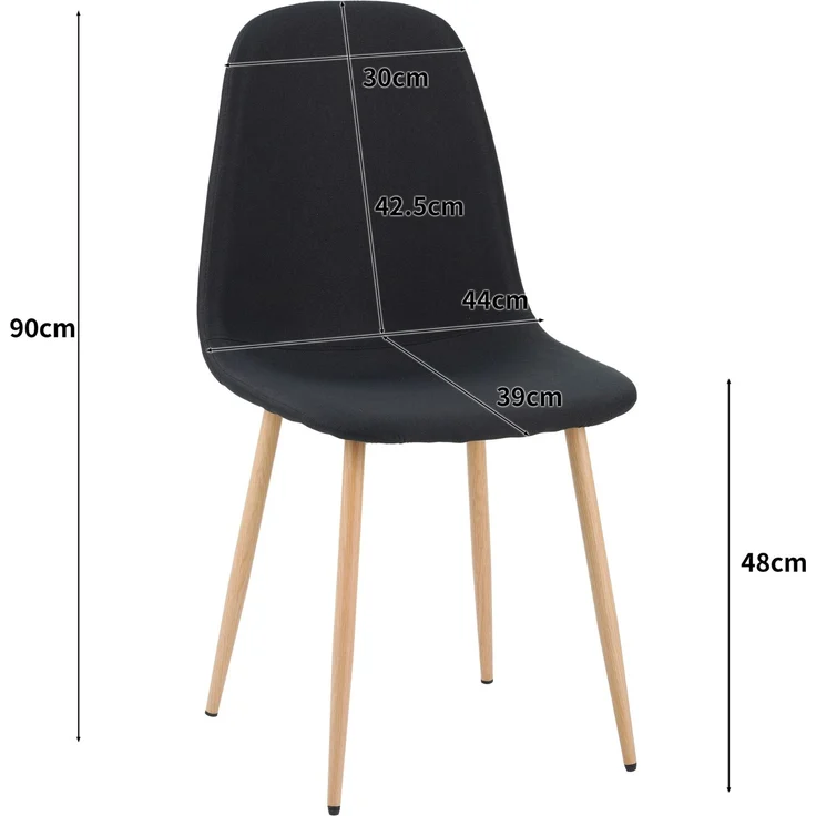 Esszimmerstühle 4er Set FANO schwarz - Komfortabler Polsterstuhl für Modernes und Stilvolles Design am Esstisch - Küchenstuhl oder Stuhl Esszimmer mit hoher Belastbarkeit bis 110kg – Bild 5
