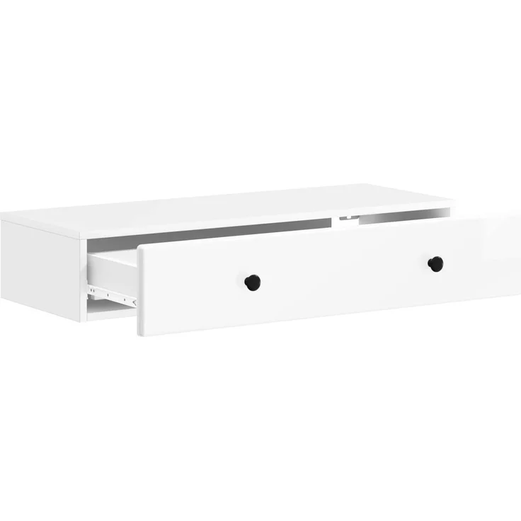 vidaXL Wandmontierter Beistelltisch Hochglanz Weiß 87,5 x 34,5 x 17 cm 899179 – Bild 3