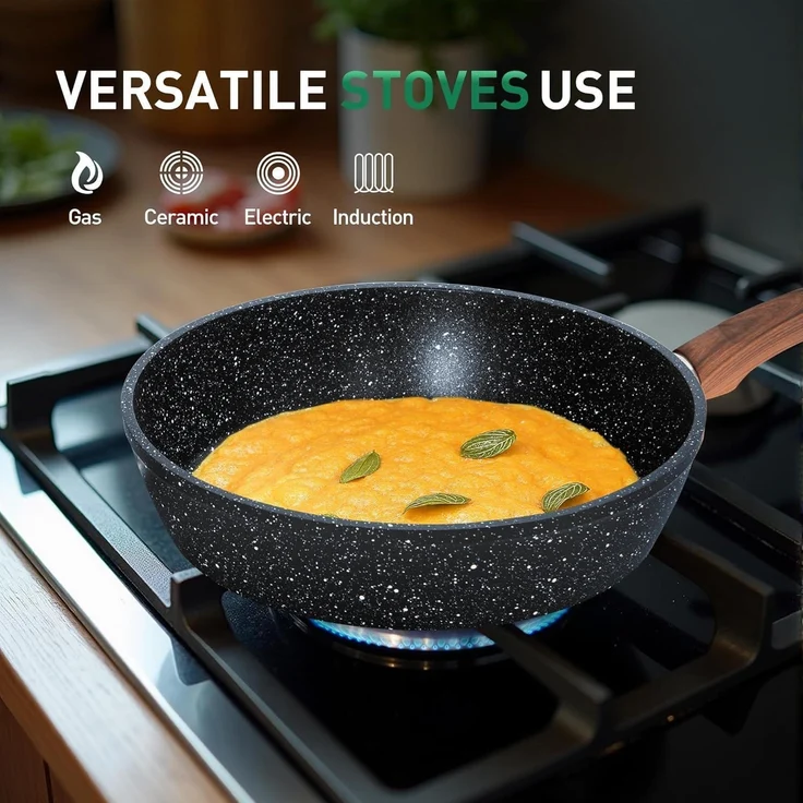 30-teiliges Induktions-Kochgeschirr-Set mit Granitbeschichtung & Glasdeckeln – Bild 7