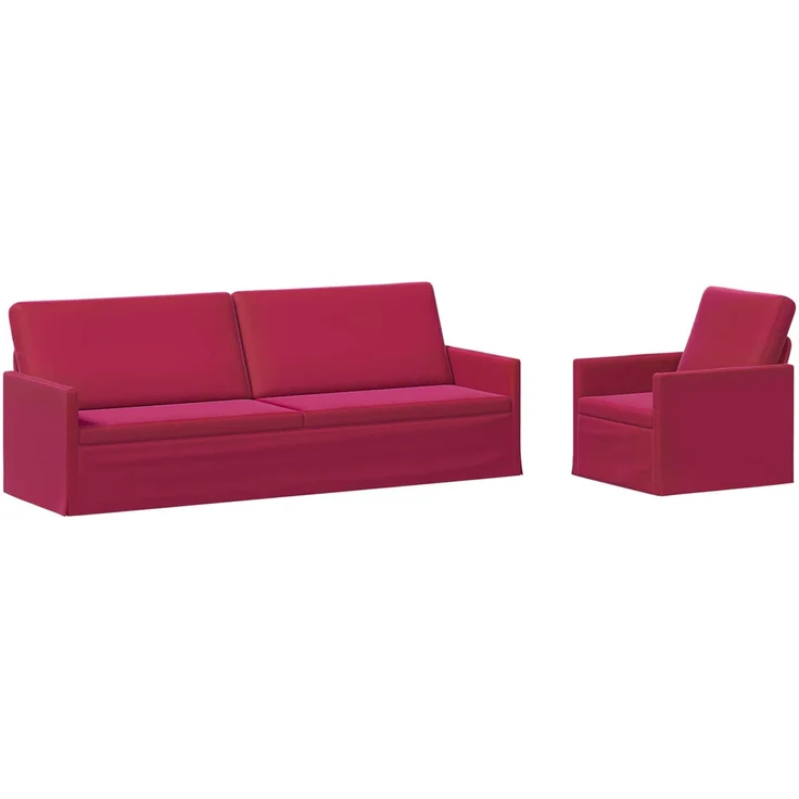 vidaXL Sofa-Set 2 pcs Weinrot Samt (V) 3433234 – Bild 1