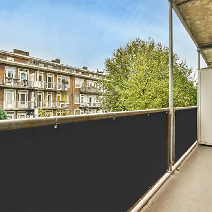CCLIFE Balkon Sichtschutz Wind- und UV-Schutz Wetterfest 160 g/m2 mit Ösen Balkon sichtschutz Blickdicht 75x300 cm (3 Größen & 2 Farben) für Balkongeländer Terrasse Garten – Bild 6