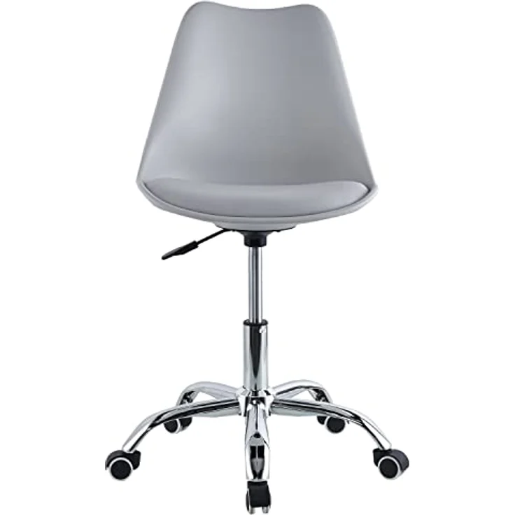 Brigros WeHome Moderner Bürostuhl Jugendzimmer Arbeitszimmer Wartezimmer Bürostuhl mit Sitz aus Kunstleder (Grau) – Bild 5