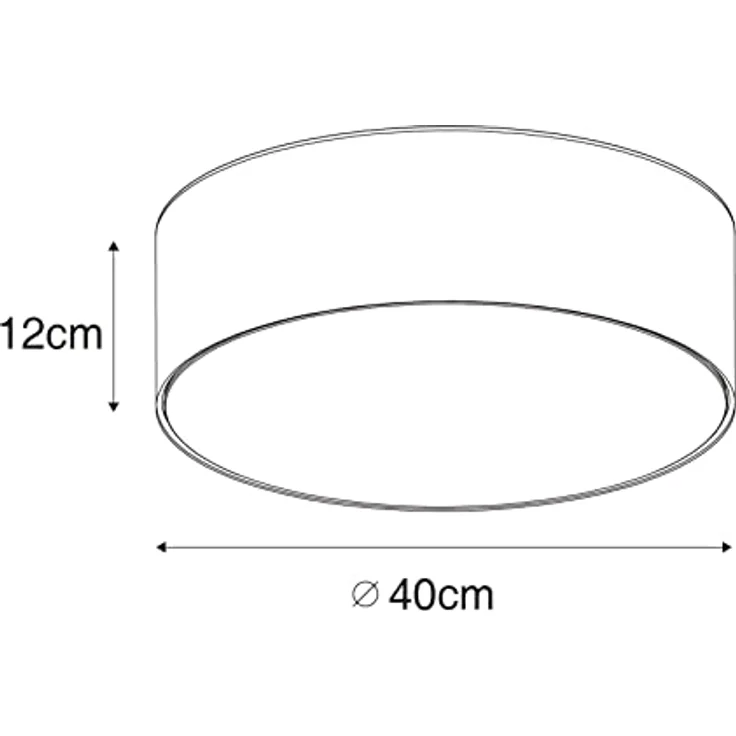 Qazqa Drum Deckenleuchte, 2-flammig in Schwarz Gold, 40cm, dimmbar für Flur, Schlafzimmer und Wohnzimmer – Bild 4
