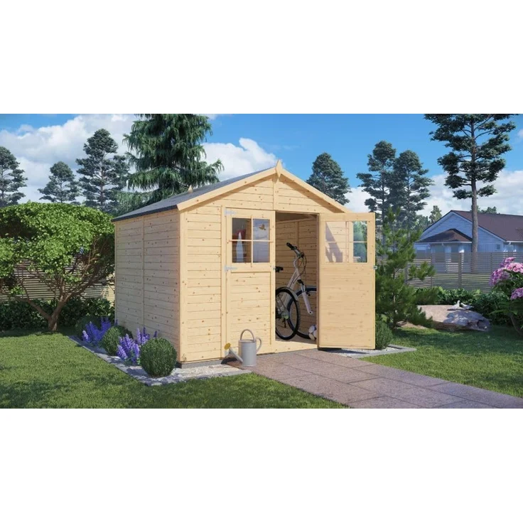 Alpholz Gerätehaus Osterbek Gerätehaus aus Holz Geräteschrank mit 14 mm Wandstärke Gartenhaus mit Montagematerial – Bild 1