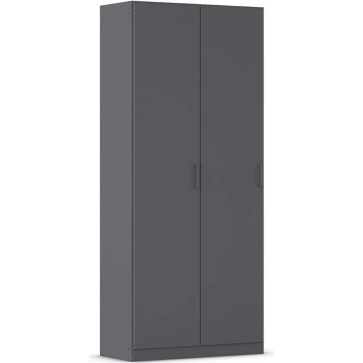 rauch Allrounder, Garderobenschrank, Mehrzweckschrank, 2-türig, mit 4 Einlegeböden, Farbe Grau metallic, BxHxT 91x210x41cm – Bild 3