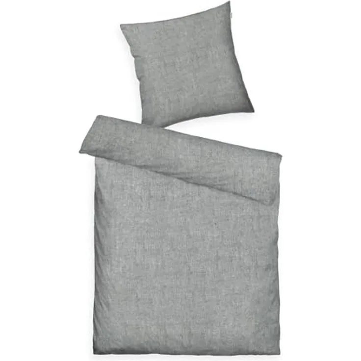 TOM TAILOR HOME Bettwäsche WOVEN MELANGE in Gr. 135x200 cm oder 155x220 cm, Flanell, 2 teilig, new bedroom, Doppelnaht am Kissen, gewebtes Label
