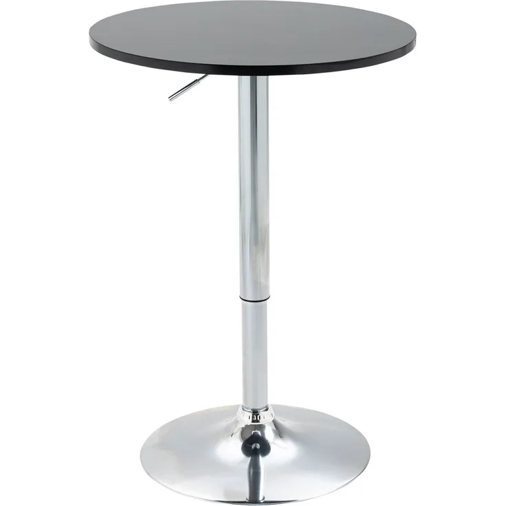 EINHOM Runder Bartisch Höhenverstellbar Drehtisch Stahl Schwarz Ø61 × 70-97 cm