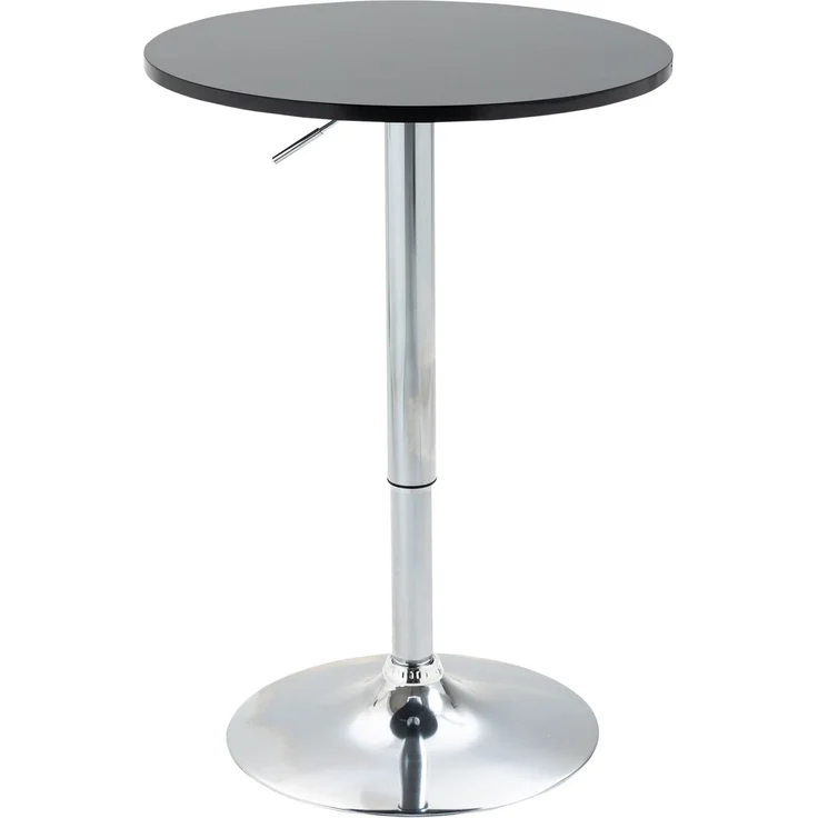 EINHOM Runder Bartisch Höhenverstellbar Drehtisch Stahl Schwarz Ø61 × 70-97 cm – Bild 1