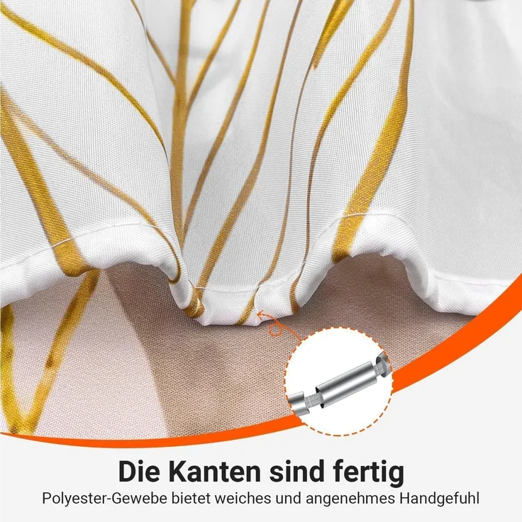 Duschvorhang 240x200cm Grau Herbstblätter Wasserabweisend Waschbar Ösen 16 Ringe – Bild 6