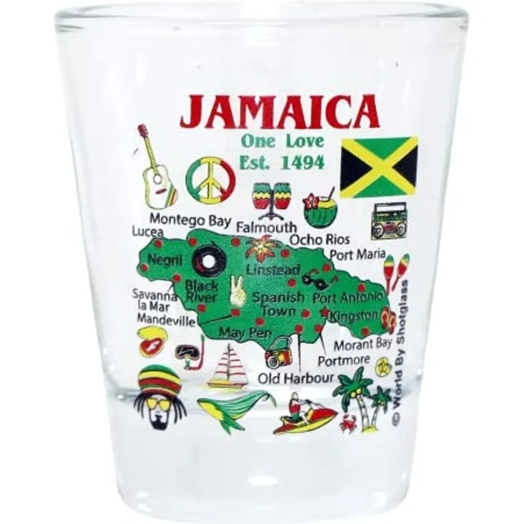 Jamaika Schnapsglas Karte