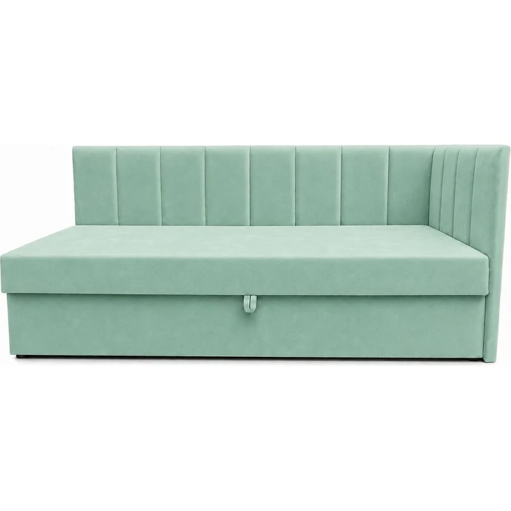 KRISAN MÖBEL Polsterbett TEDY in Mint 80 x 200 cm mit Bettkasten, gepolstertem Kopfteil und praktischem Stauraum, modernes Einzelbett für Kinder- und Jugendzimmer Türkis – Bild 2