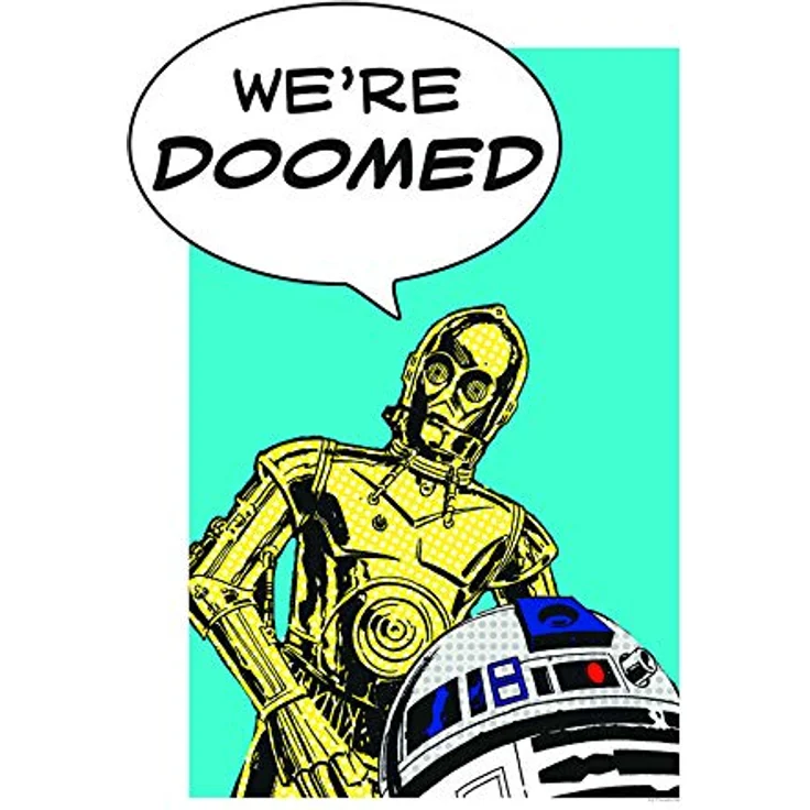 Komar Wandbild | Star Wars Classic Comic Quote Droids | Kunstdruck ohne Rahmen, Größe 50 x 70 cm, fotorealistischer Druck auf Premium-Poster Fotopapier – Bild 1