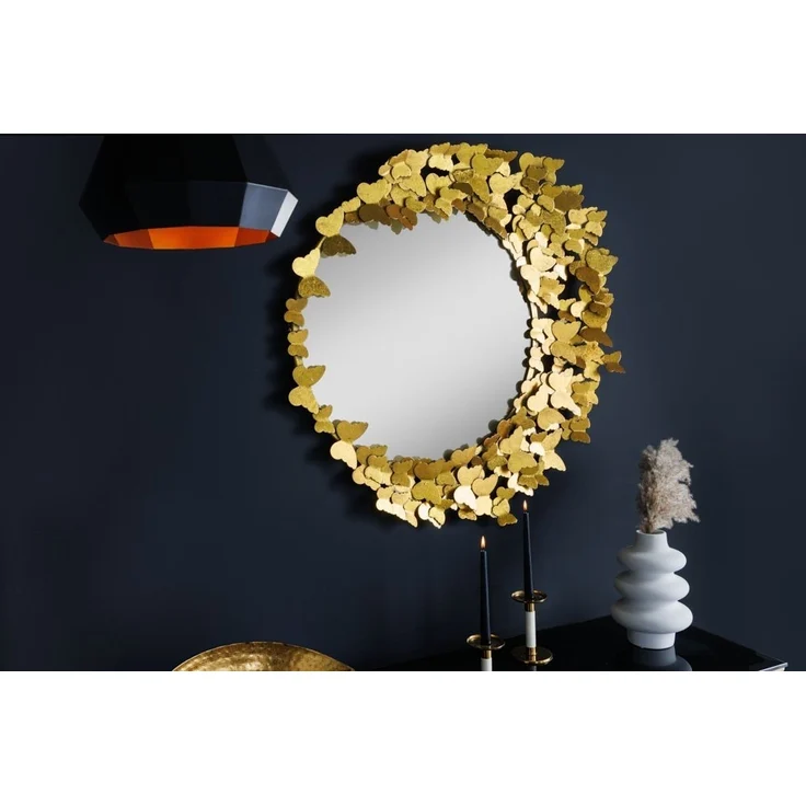 riess-ambiente Wandspiegel BUTTERFLY 80cm gold (Einzelartikel, 1-St), Wohnzimmer · Metall · rund · Dekoration · mir Rahmen – Bild 5