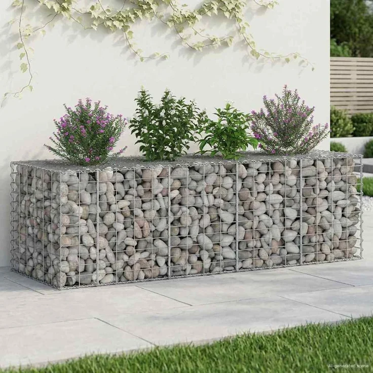 vidaXL Gabionen-Hochbeet 180 x 60 x 55 cm Verzinkter Stahl Silber 42033323 – Bild 1