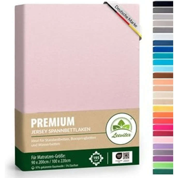 leevitex® Spannbettlaken Premium Spannbettlaken Elasthan, Gummizug: rundum, blickdicht, Anti-Pilling, 97% Baumwolle, 3% Elasthan, 40 cm Steg – Bild 6