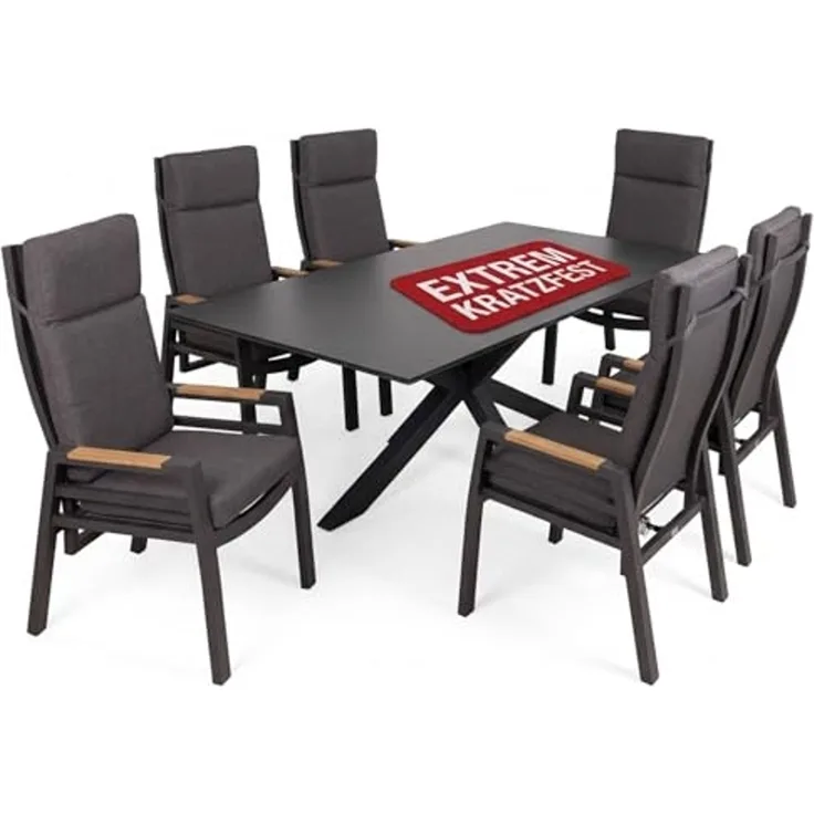 Gartenmöbelset Relaxsessel Sevilla mit Tisch Malaga 200x90cm