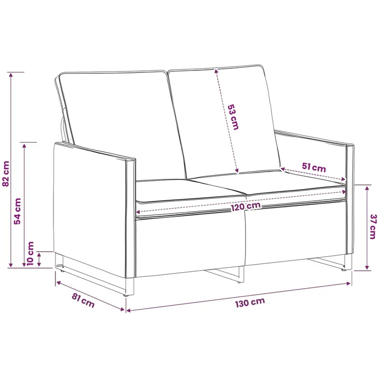 vidaXL 2-Sitzer Sofa Dunkelgrau 130 x 81 x 82 cm Kunstwildleder 42040993 – Bild 8
