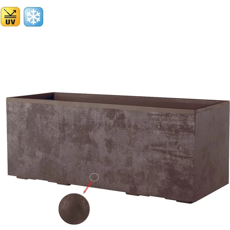 XXL Pflanzkasten Millennium 100 L in Rostbraun mit Tolle Naturstein Optik – Bild 1