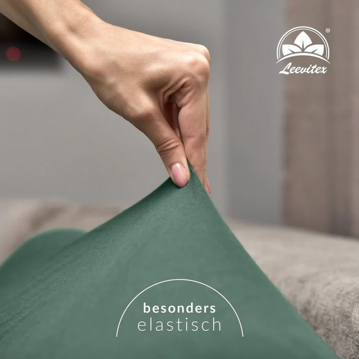 leevitex® Spannbettlaken für Topper – weich, anschmiegsam, pflegeleicht & ideal zum Wohlfühlen, Gummizug: Rundum-Gummizug, 100 % Baumwolle, 18 cm Steghöhe – Bild 2