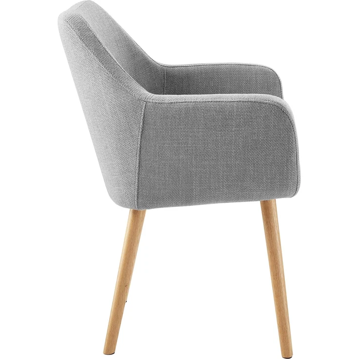 SalesFever Armlehnstuhl aus Strukturstoff – Massivholz-Eichenbeine, skandinavisches Design – Bild 3