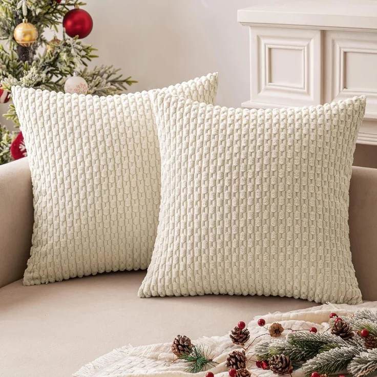 MIULEE Kordsamt Kissenbezug 2er Set 40x40 cm – Bild 1