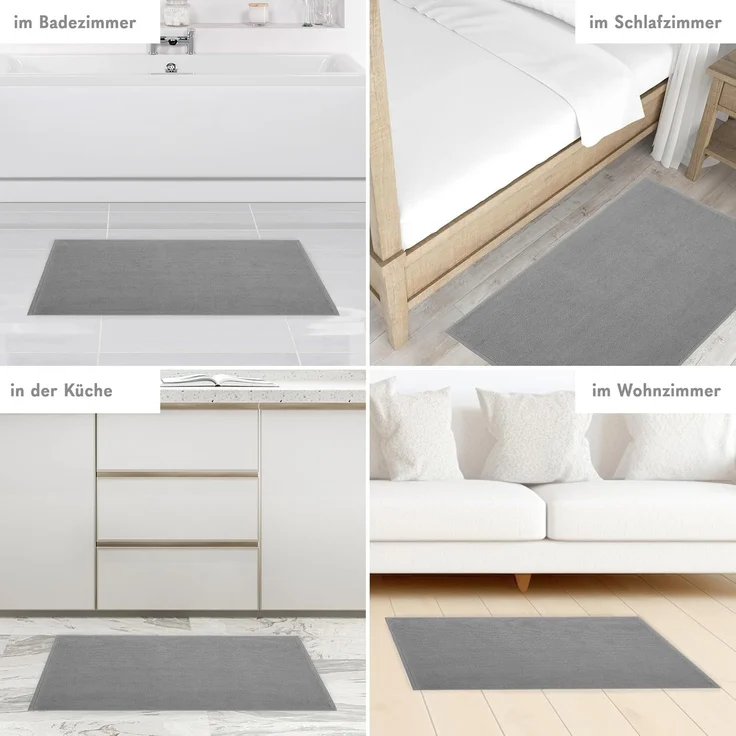 HAMMETEX Badematte rutschfeste Badvorleger, Höhe 7,5 mm, rutschhemmend beschichtet, strapazierfähig, Baumwolle, rechteckig, einfarbig, 100% Baumwolle, in 2 Größen erhältlich – Bild 7