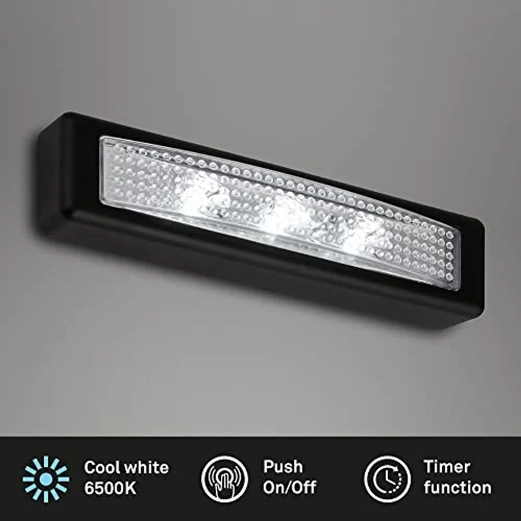 BRILONER Leuchten - LED Push Light, Unterbaulampe, Schrankleuchte, Unterschrankleuchte, Selbstklebend, Schwarz, 2689-035 – Bild 2