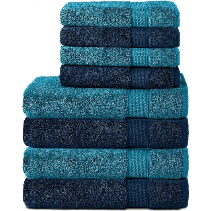 Komfortec Handtuch Set aus 100% Baumwolle, 4 Handtücher 50x100 cm und 4 Badetücher 70x140 cm, Frottee (Packung, 8-St), Duschtücher & Badehandtuch, Weich, Towel, Groß