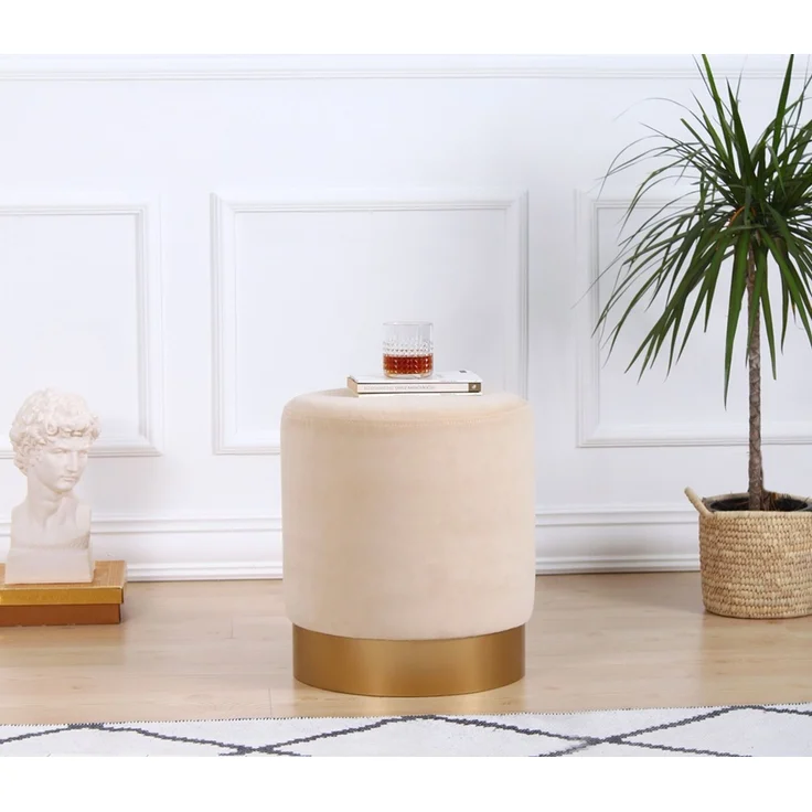 Hanah Home 'Memfis - Cream' Pouffe, Creme, 40 x 45 x 40 cm – Bild 2