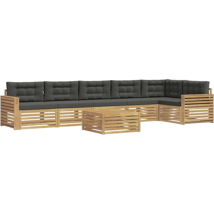 vidaXL Outdoor-Sofagarnitur 7 stk. 6-Sitzer Weiß und Anthrazit 3390612 – Bild 2