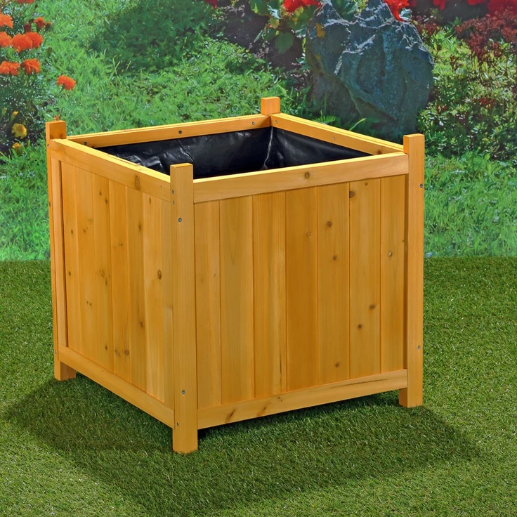 50x50 Blumenkübel Pflanzkasten Blumentrog Blumentopf Blumenkübel Übertopf braun – Bild 6
